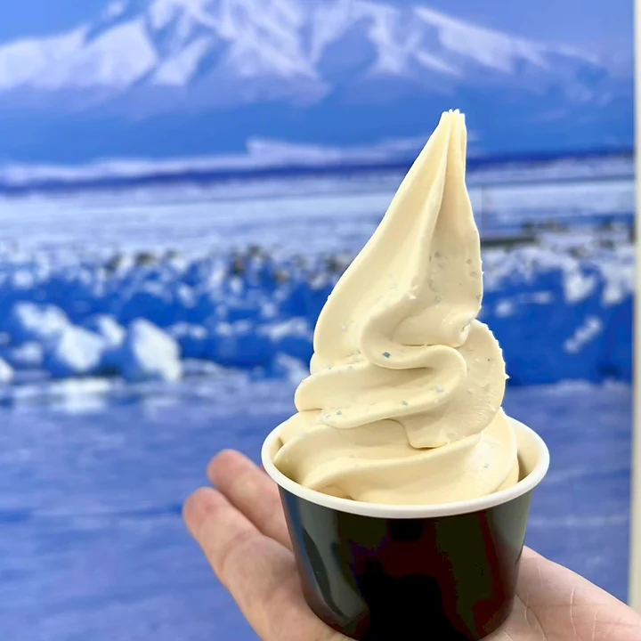 オホーツク流氷館の流氷ソフトクリーム